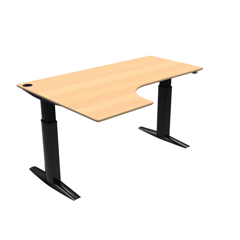 H&aelig;ve-/s&aelig;nkebord | 180x120 cm | B&oslash;g med sort stel