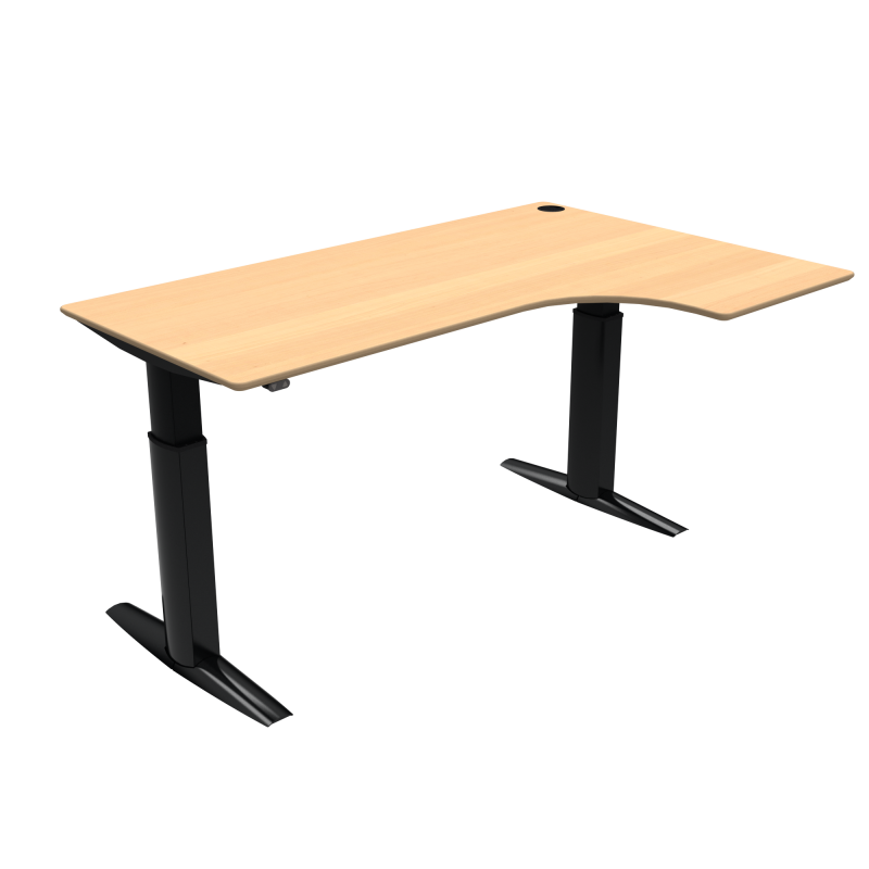 H&aelig;ve-/s&aelig;nkebord | 180x120 cm | B&oslash;g med sort stel