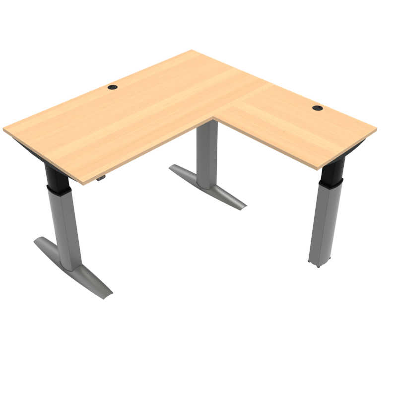 H&aelig;ve-/s&aelig;nkebord | 160x160 cm | B&oslash;g med s&oslash;lv stel