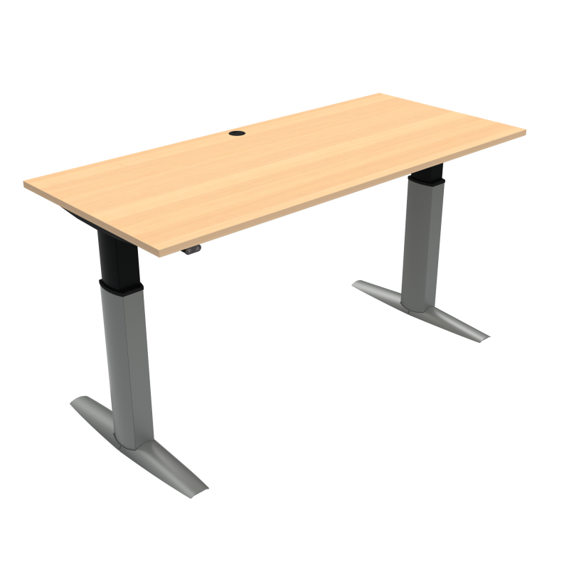 H&aelig;ve-/s&aelig;nkebord | 180x80 cm | B&oslash;g med s&oslash;lv stel