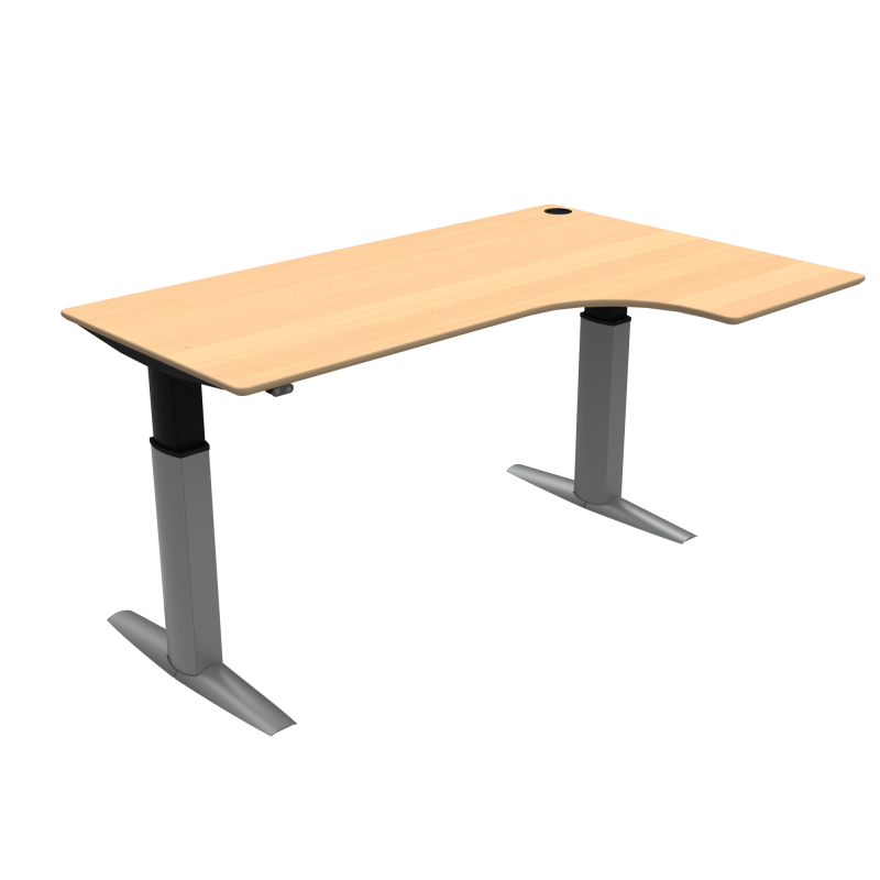 H&aelig;ve-/s&aelig;nkebord | 180x120 cm | B&oslash;g med s&oslash;lv stel