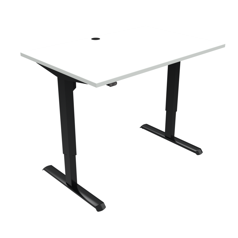 H&aelig;ve-/s&aelig;nkebord | 120x80 cm | Hvid med sort stel