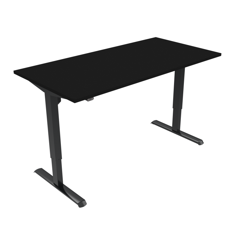 H&aelig;ve-/s&aelig;nkebord | 160x80 cm | Sort  med sort stel