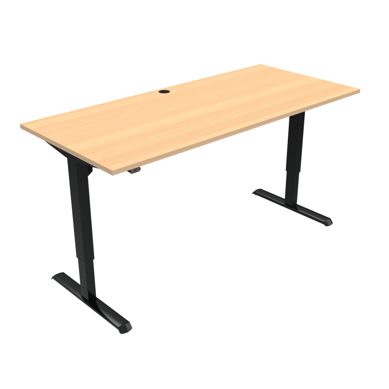 H&aelig;ve-/s&aelig;nkebord | 180x80 cm | B&oslash;g med sort stel