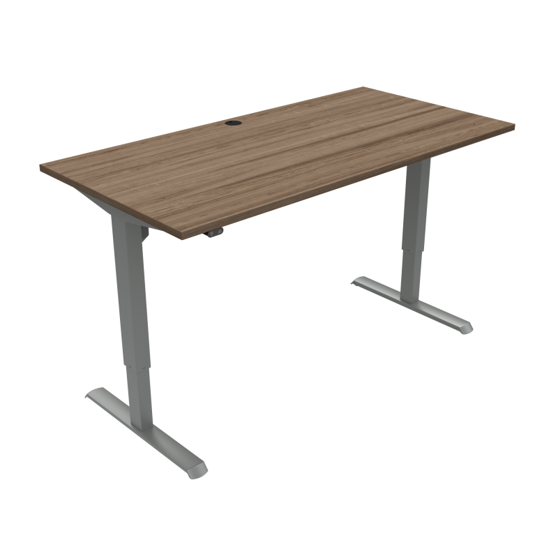 H&aelig;ve-/s&aelig;nkebord | 160x80 cm | Valn&oslash;d med s&oslash;lv stel