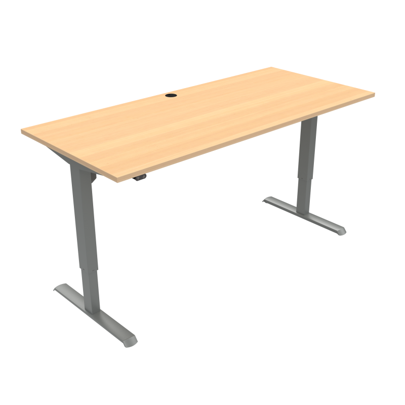 H&aelig;ve-/s&aelig;nkebord | 180x80 cm | B&oslash;g med s&oslash;lv stel