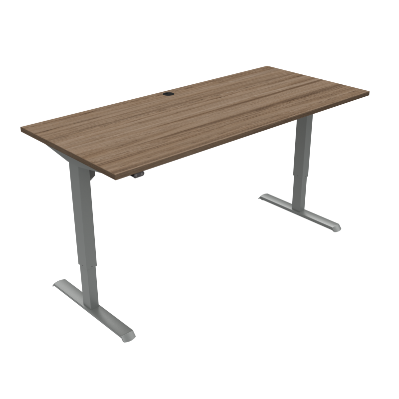 H&aelig;ve-/s&aelig;nkebord | 180x80 cm | Valn&oslash;d med s&oslash;lv stel