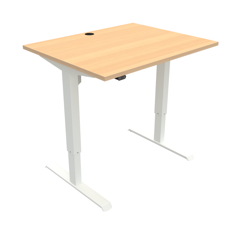 H&aelig;ve-/s&aelig;nkebord | 100x80 cm | B&oslash;g med hvidt stel
