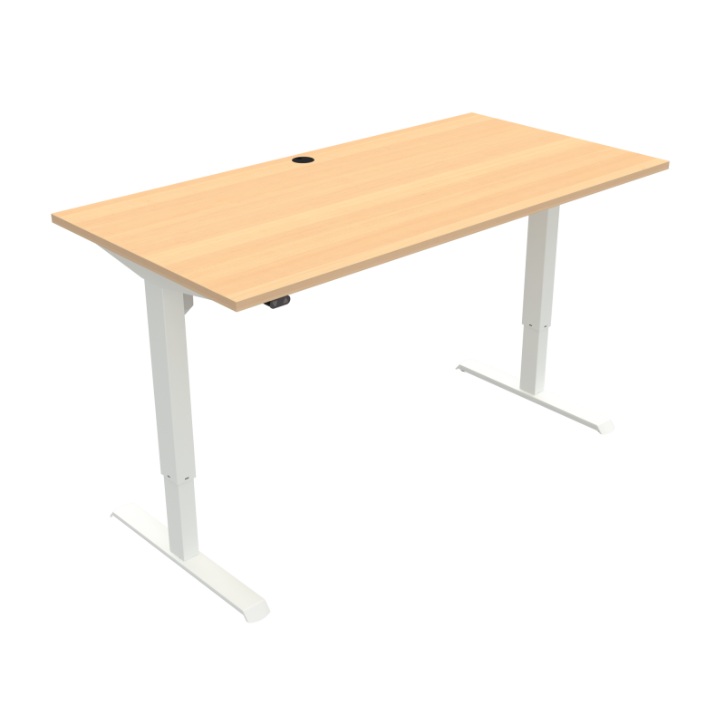 H&aelig;ve-/s&aelig;nkebord | 160x80 cm | B&oslash;g med hvidt stel