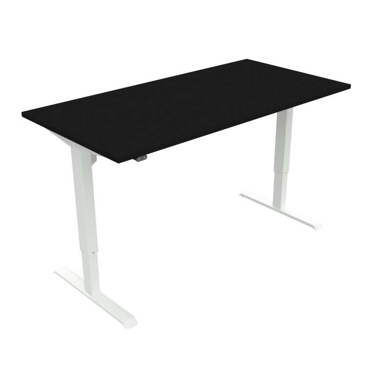 H&aelig;ve-/s&aelig;nkebord | 160x80 cm | Sort  med hvidt stel