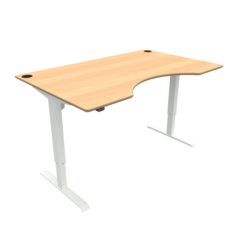 H&aelig;ve-/s&aelig;nkebord | 160x100 cm | B&oslash;g med hvidt stel