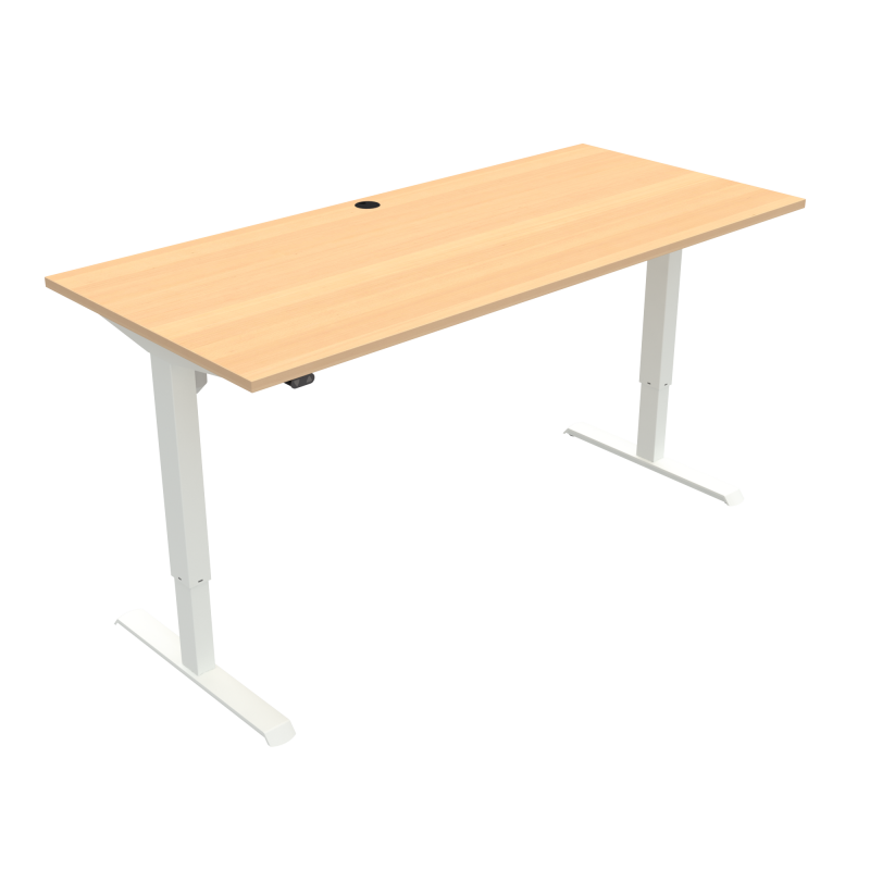 H&aelig;ve-/s&aelig;nkebord | 180x80 cm | B&oslash;g med hvidt stel