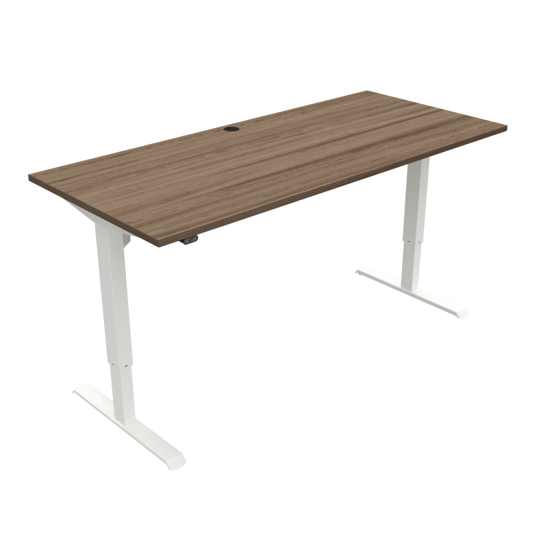 H&aelig;ve-/s&aelig;nkebord | 180x80 cm | Valn&oslash;d med hvidt stel