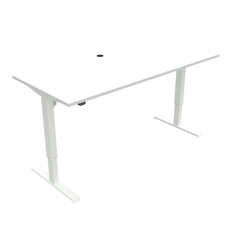 H&aelig;ve-/s&aelig;nkebord | 180x80 cm | Hvid med hvidt stel