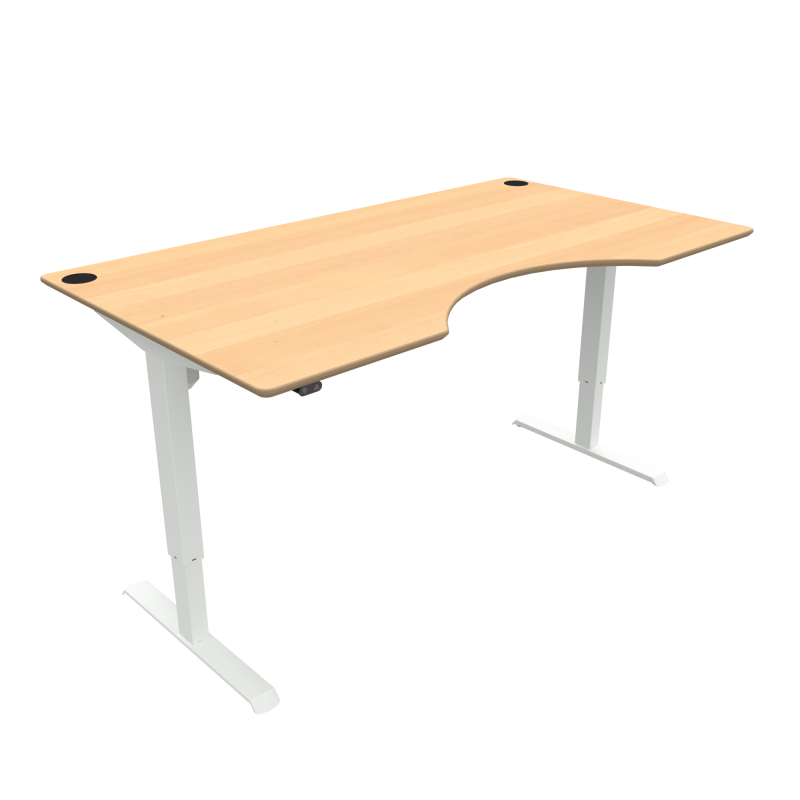 H&aelig;ve-/s&aelig;nkebord | 180x100 cm | B&oslash;g med hvidt stel