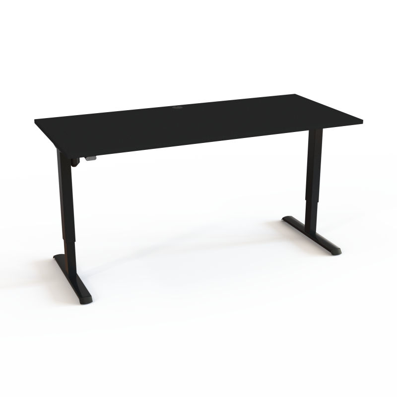 H&aelig;ve-/s&aelig;nkebord | 180x80 cm | Sort  med sort stel