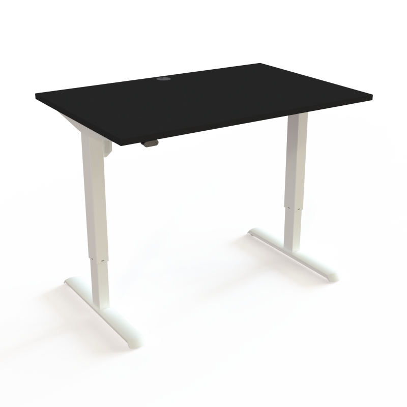 H&aelig;ve-/s&aelig;nkebord | 120x80 cm | Sort  med hvidt stel