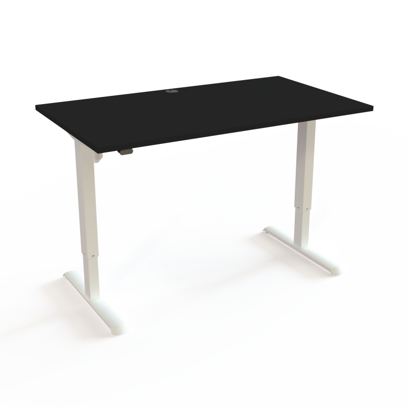 H&aelig;ve-/s&aelig;nkebord | 140x80 cm | Sort  med hvidt stel