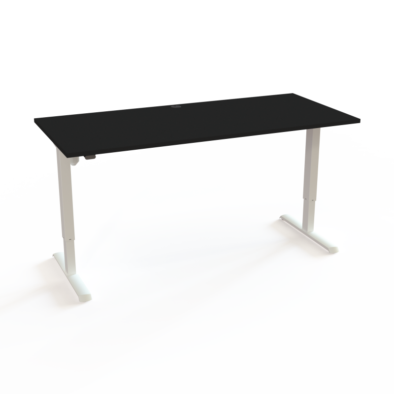 H&aelig;ve-/s&aelig;nkebord | 180x80 cm | Sort  med hvidt stel