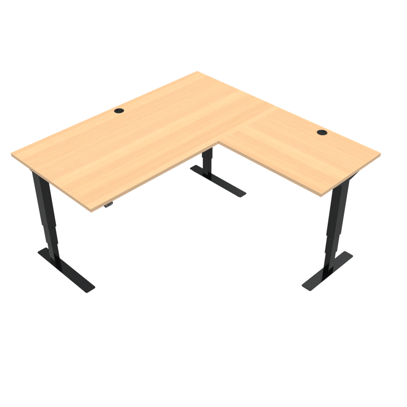 H&aelig;ve-/s&aelig;nkebord | 160x160 cm | B&oslash;g med sort stel