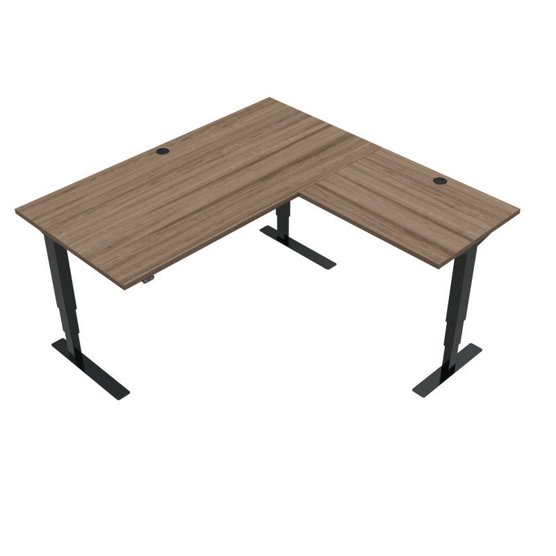 H&aelig;ve-/s&aelig;nkebord | 160x160 cm | Valn&oslash;d med sort stel