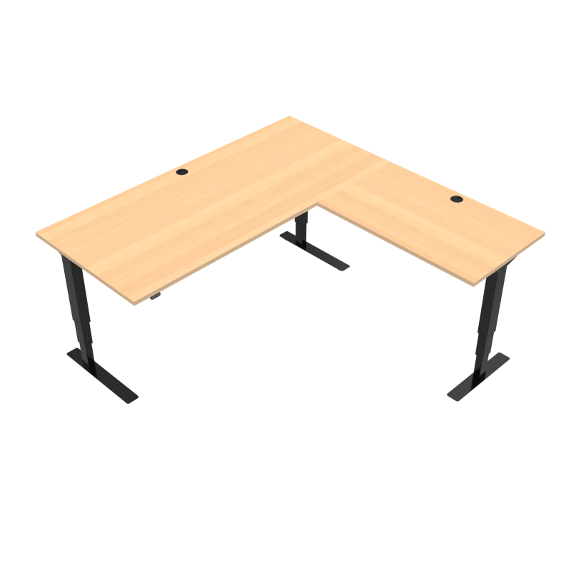 H&aelig;ve-/s&aelig;nkebord | 180x180 cm | B&oslash;g med sort stel