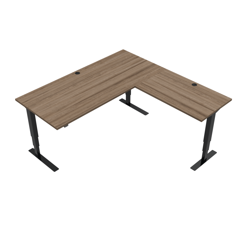 H&aelig;ve-/s&aelig;nkebord | 180x180 cm | Valn&oslash;d med sort stel