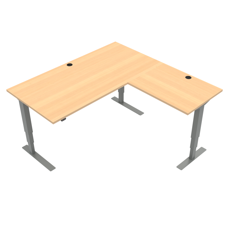 H&aelig;ve-/s&aelig;nkebord | 160x160 cm | B&oslash;g med s&oslash;lv stel