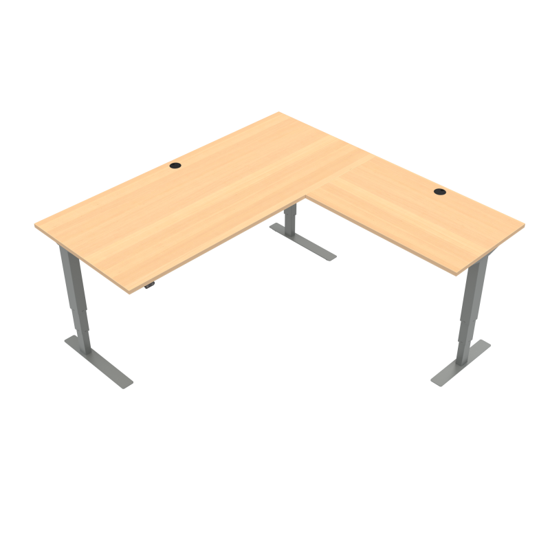 H&aelig;ve-/s&aelig;nkebord | 180x180 cm | B&oslash;g med s&oslash;lv stel