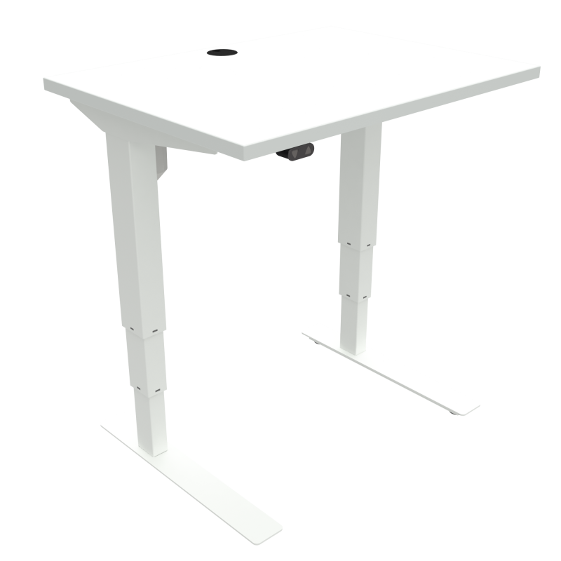 H&aelig;ve-/s&aelig;nkebord | 80x60 cm | Hvid med hvidt stel