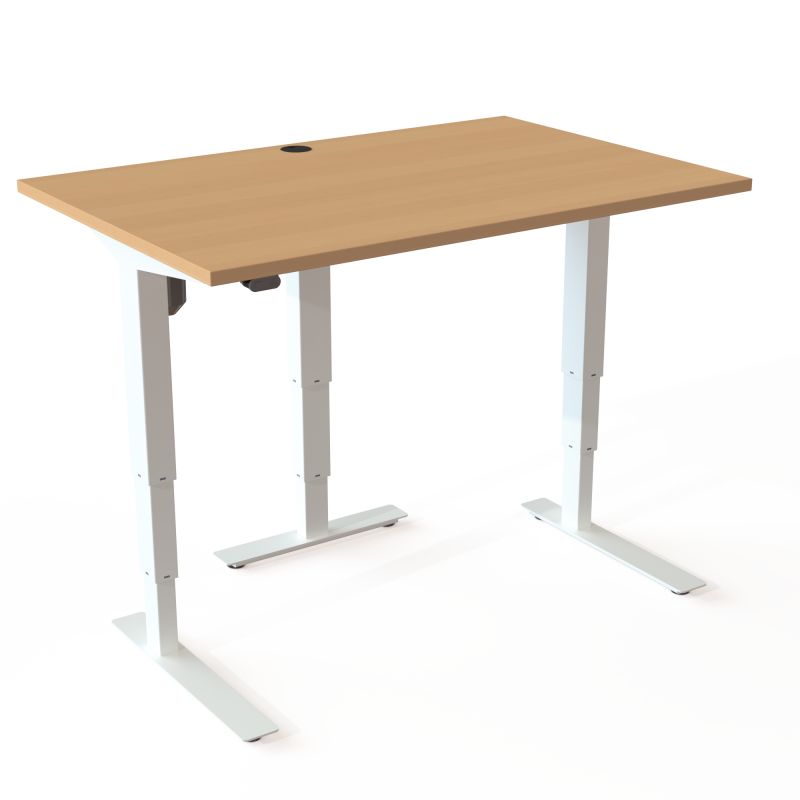 H&aelig;ve-/s&aelig;nkebord | 120x80 cm | B&oslash;g med hvidt stel
