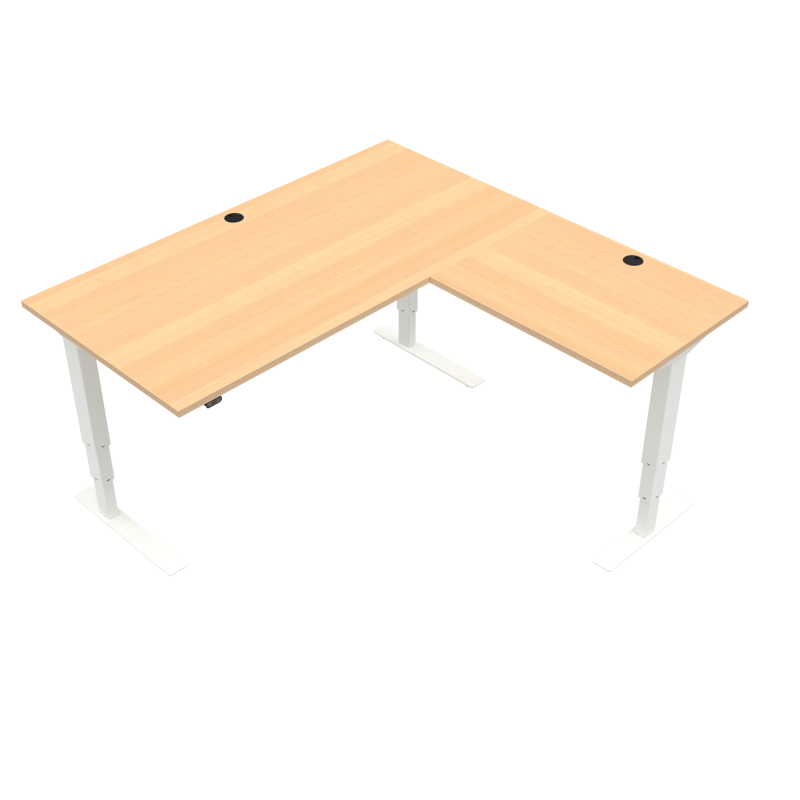 H&aelig;ve-/s&aelig;nkebord | 160x160 cm | B&oslash;g med hvidt stel