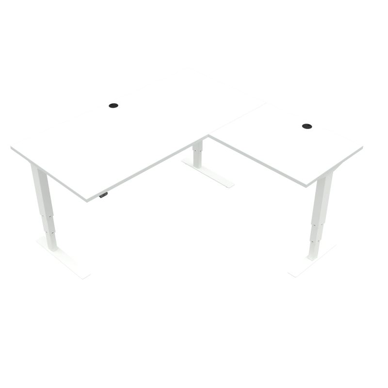 H&aelig;ve-/s&aelig;nkebord | 160x160 cm | Hvid med hvidt stel