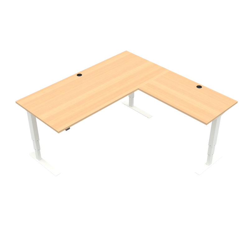 H&aelig;ve-/s&aelig;nkebord | 180x180 cm | B&oslash;g med hvidt stel