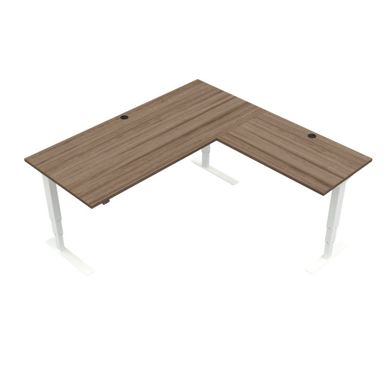 H&aelig;ve-/s&aelig;nkebord | 180x180 cm | Valn&oslash;d med hvidt stel