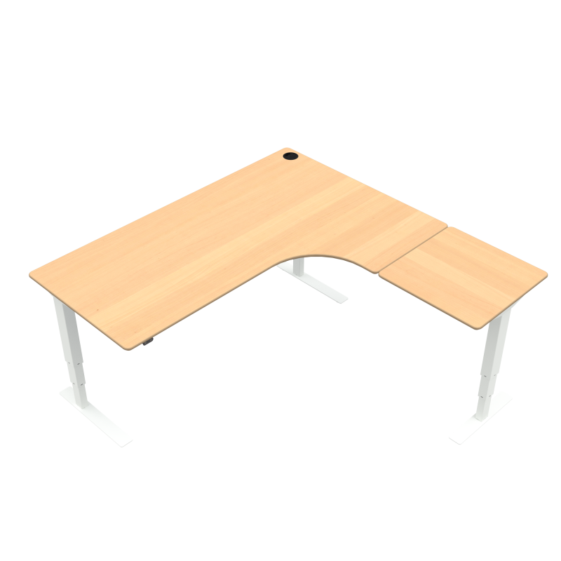 H&aelig;ve-/s&aelig;nkebord | 180x180 cm | B&oslash;g med hvidt stel