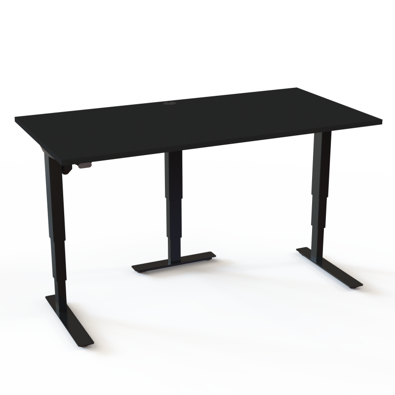 H&aelig;ve-/s&aelig;nkebord | 160x80 cm | Sort  med sort stel