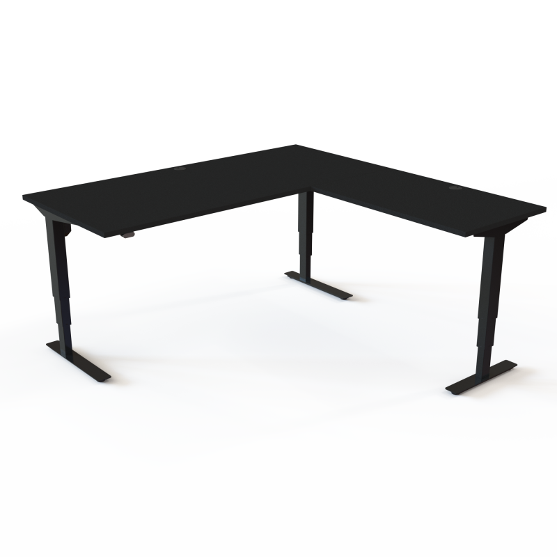 H&aelig;ve-/s&aelig;nkebord | 180x180 cm | Sort  med sort stel