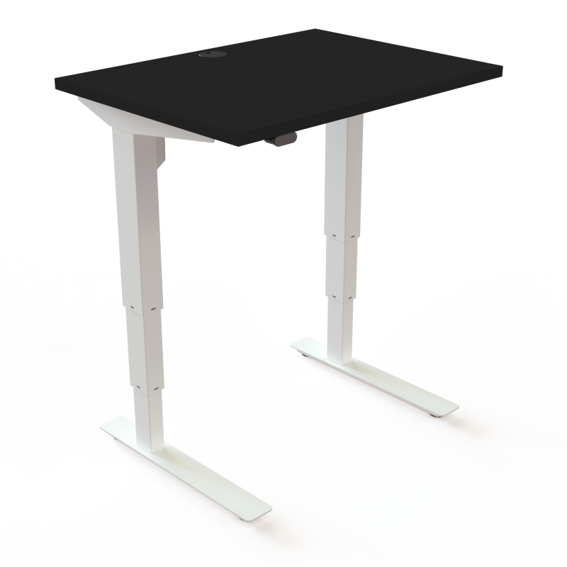 H&aelig;ve-/s&aelig;nkebord | 80x60 cm | Sort  med hvidt stel