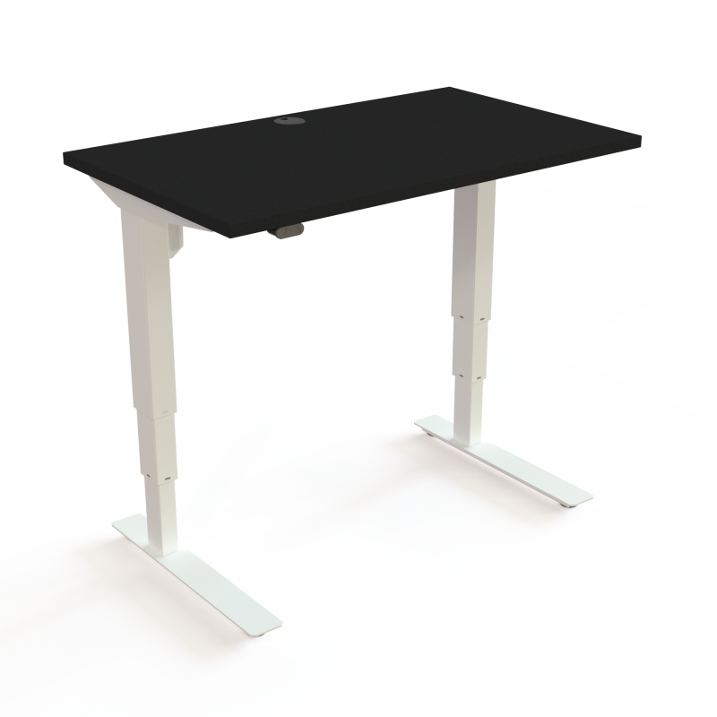H&aelig;ve-/s&aelig;nkebord | 100x60 cm | Sort  med hvidt stel