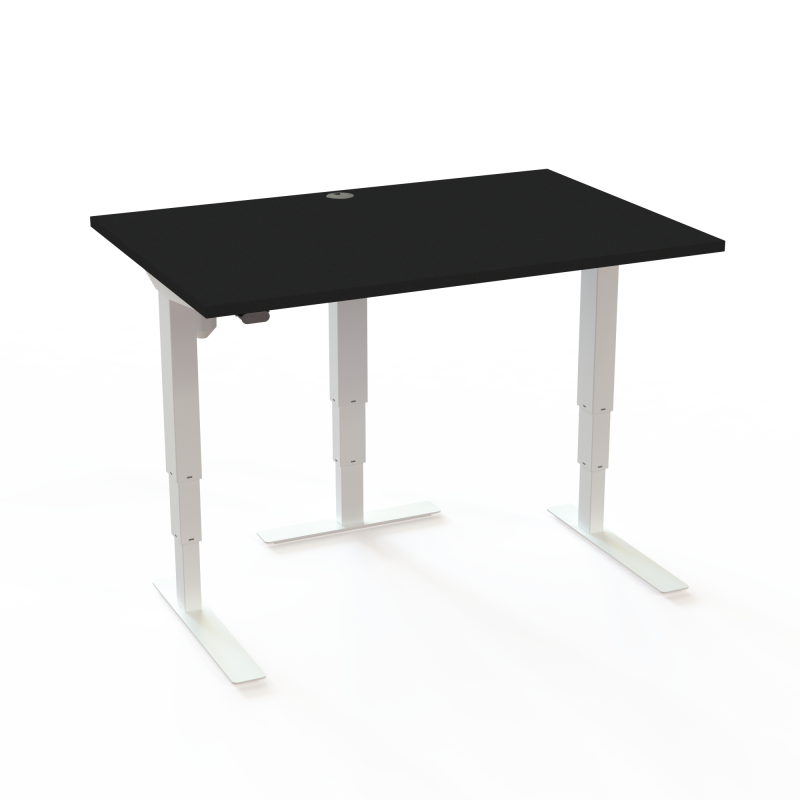 H&aelig;ve-/s&aelig;nkebord | 120x80 cm | Sort  med hvidt stel