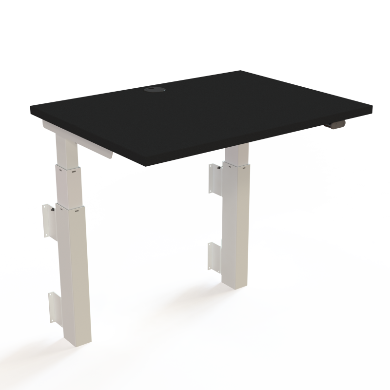 H&aelig;ve-/s&aelig;nkebord | 80x60 cm | Sort  med hvidt stel