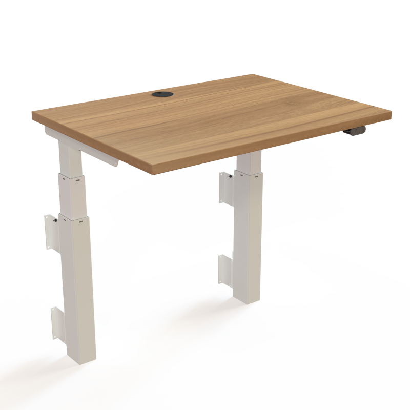 H&aelig;ve-/s&aelig;nkebord | 80x60 cm | Valn&oslash;d med hvidt stel