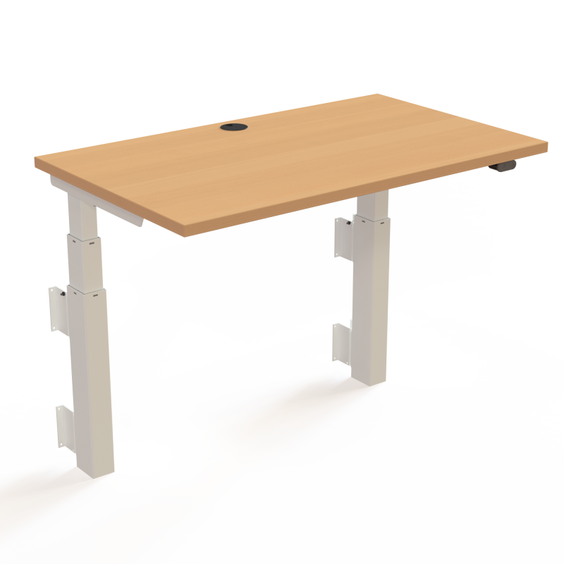 H&aelig;ve-/s&aelig;nkebord | 100x60 cm | B&oslash;g med hvidt stel