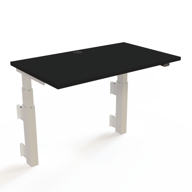 H&aelig;ve-/s&aelig;nkebord | 100x60 cm | Sort  med hvidt stel