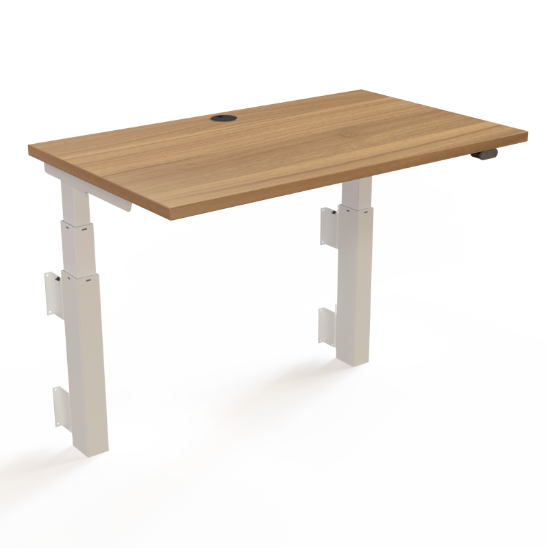 H&aelig;ve-/s&aelig;nkebord | 100x60 cm | Valn&oslash;d med hvidt stel