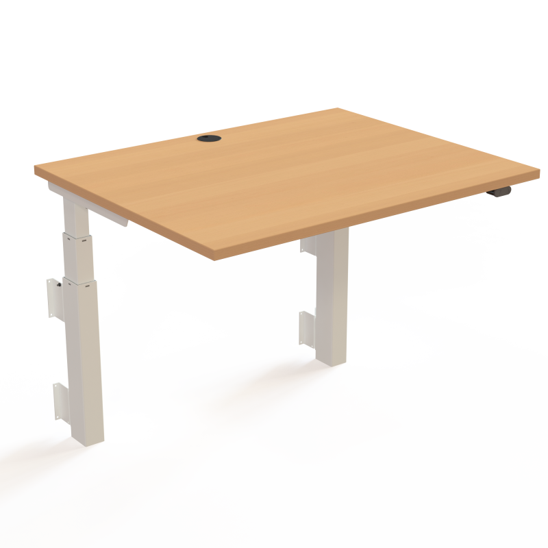 H&aelig;ve-/s&aelig;nkebord | 100x80 cm | B&oslash;g med hvidt stel