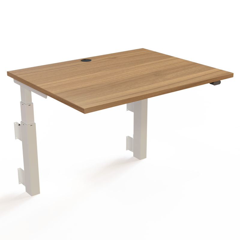 H&aelig;ve-/s&aelig;nkebord | 100x80 cm | Valn&oslash;d med hvidt stel