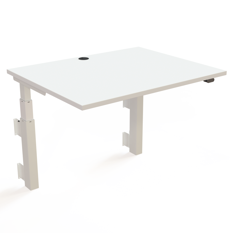 H&aelig;ve-/s&aelig;nkebord | 100x80 cm | Hvid med hvidt stel