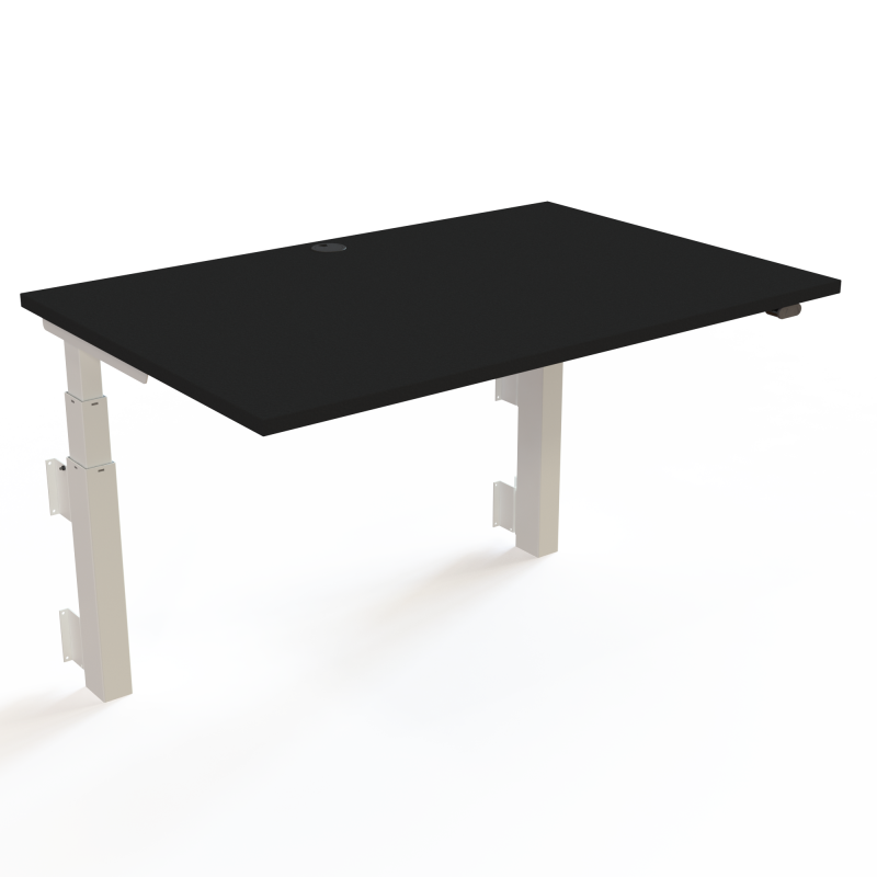 H&aelig;ve-/s&aelig;nkebord | 120x80 cm | Sort  med hvidt stel